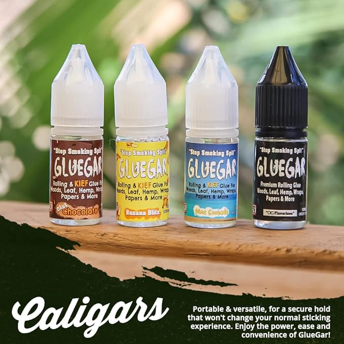 Caligars GlueGar Go Stix Rolling Glue - Cigar Glue Sticks with Different Flavors - Handy Rolling Glue for Wraps, & Papers - Natural, Plant Based Glue Stick Pen - Banana Blitz (4 Pack, 3ml)