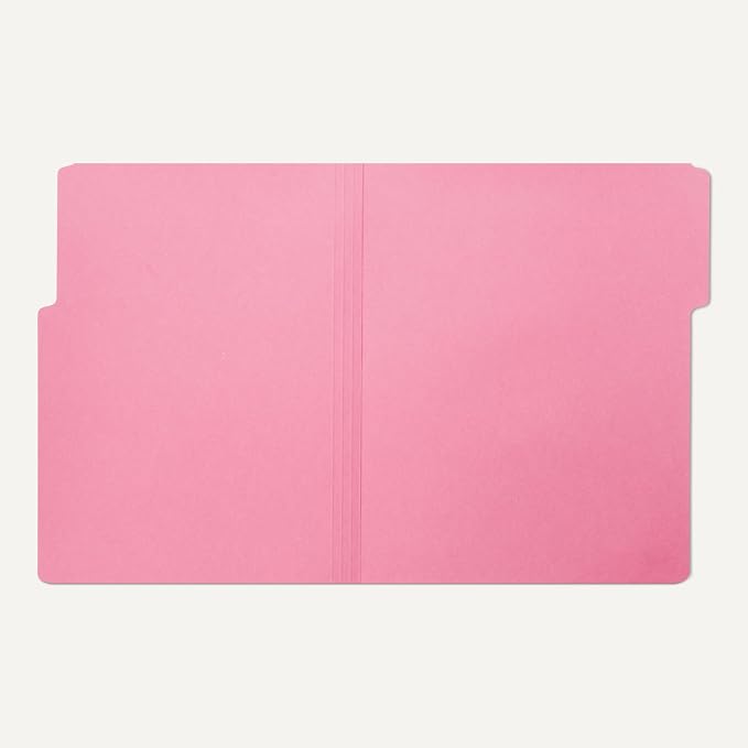 Amazon Basics File Folders with Tabs for Filing, 1/3-Cut Tab, 8.5x11 inches, Letter Size, Red, Pack of 100