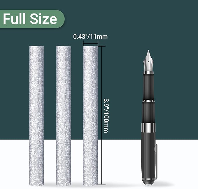 Glitter Silver Hot Glue Sticks, Manarty 48 PCS Full Size 0.43" Dia x 4" Long Hot Melt Glue Sticks, Adhesive EVA Glue Sticks Standard for Office Project Seal Stamp DIY Art Craft Decoration