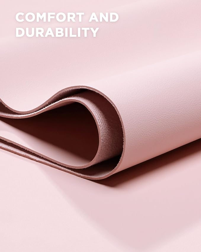 YSAGi 47.2" x 24" Large PU Leather Desk Mat for Keyboard and Mouse - Waterproof Non-Slip Desk Pad Protector for Office, Home, Writing Desk, Pink