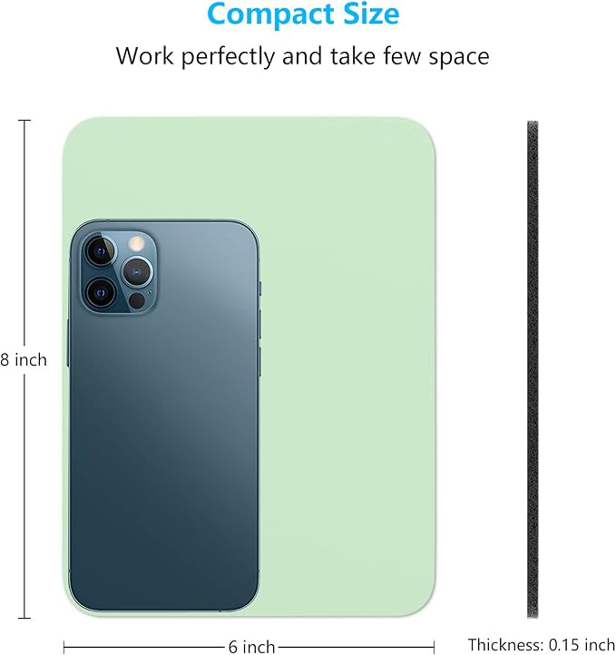 Dapesuom Small Mouse Pad, 6 x 8 Inch Thick Rubber Premium-Textured Non-Slip Portable & Washable Mini Mouse Mat for Women Men Wireless Laptops Keyboard Tray Gaming Computer Office Travel, Lake Green