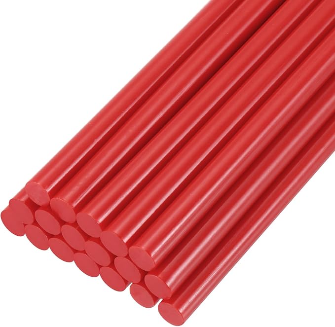 PATIKIL Hot Glue Sticks for Glue Gun, 20 Pcs Colored Hot Melt Adhesive Glue Sticks Bulk for DIY Projects Craft Art Decoration Home Repairs, Red (3.9" x 0.28")