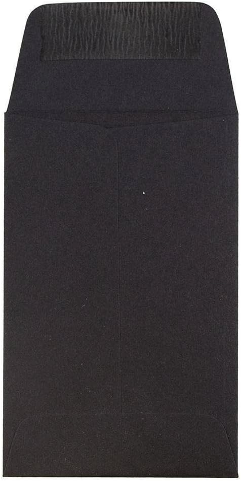 JAM PAPER #1 Coin Business Envelopes - 2 1/4 x 3 1/2 - Smooth Black - 50/Pack
