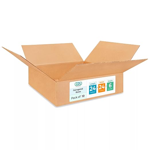 Large Shipping & Moving Boxes 24x24x6 inches (10-Pack) - Extra Strength 200 lb vs Regular - Corrugated Large Shipping Boxes for UPS, FEDEX - Cardboard Packing Box - Shipping Box by IDL Packaging | Extra Strength 200 lb vs Regular - Corrugated Large Shi...