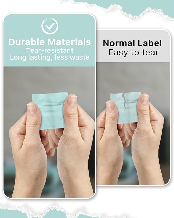 iEager Green Square Thermal Label Stickers, 2"x2" Self-Adhesive Square Direct Thermal Labels with Perforation Line, 500 Sheets/Roll
