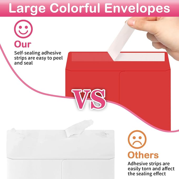 Colored 9 x 12 Envelopes, 20 Pcs Mailing Envelopes, Large Envelope | Manila Envelopes for Mailing, Organize, Storage, Home, Office