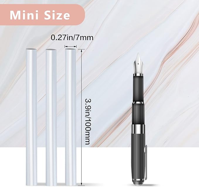 Manarty Metallic Silver Hot Glue Stick, 48 PCS 0.27" Dia x 4" Long Mini Hot Melt Glue Sticks Colored, Adhesive EVA Glue Sticks Standard for Sealing Repairing DIY Art Handmade Car Craft Decoration