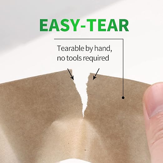 TAPEBEAR Eco-Friendly Kraft Paper Tape, Biodegradable Kraft Paper Tape, Recyclable Writable Packing Tape, Non-Coated Surface for Masking, Sealing, 2inch x 60yards, 24Rolls