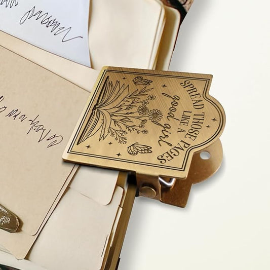 ANATTASOUL Travel Journal Clip Vintage Wildflower Book and Butterfly Metal Book Clips, Decorative Heavy Duty Journal Clips to Hold Journal Open for Notebook, Photo, Office Kitchen Home DIY Use