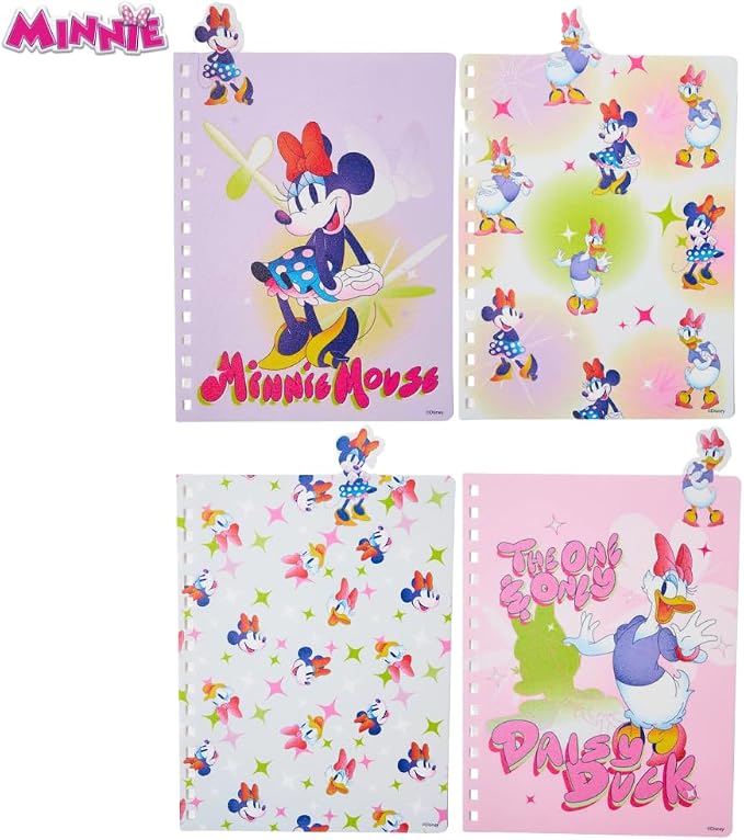 Disney Minnie Mouse and Daisy Duck Journal Notebook, Spiral Bound, 96 Lined Pages, 8 x 7 inches, Pink