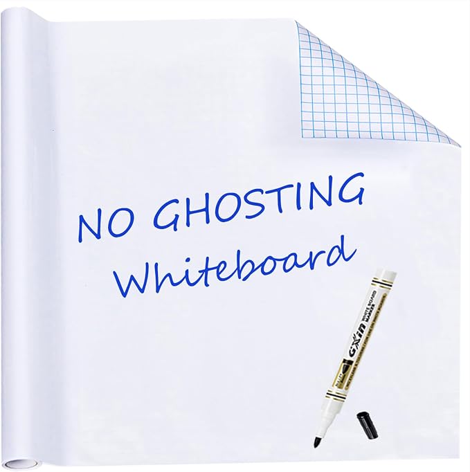 HAMIGAR White Board Sticker for Wall 18" x 79" Dry Erase Adhesive Paper | Dry Erase Board Wallpaper, Peel and Stick, Contact Paper Adhesive, No Ghost, can be Cut, Includes 1 Marker, Office Classroom