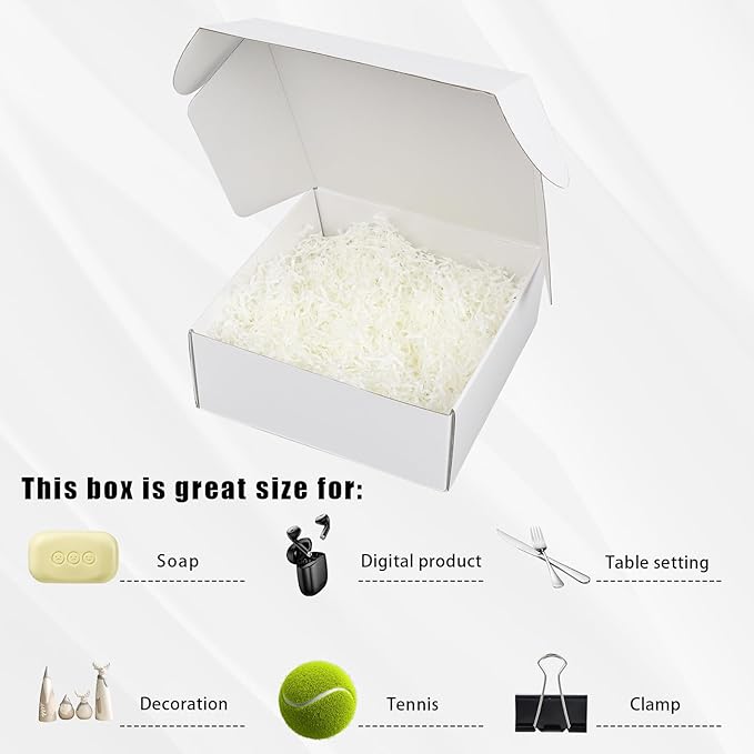 FORBFAN 8x8x3 Shipping Boxes, 30 Pack White Mailer Boxes for Small Business, Medium Corrugated Cardboard Boxes for Mailing & Shipping