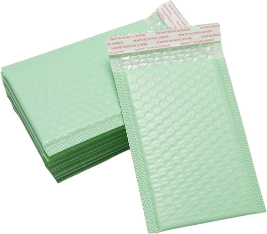 5x7 Inch Self Seal Adhesive Poly Bubble Mailers 10 Pcs Green Waterproof Shipping Bags for Mailing Packaging