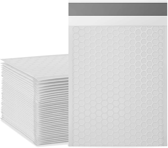 DaSen Bubble Mailers, 8.5x11 Inch Padded Bubble Mailers Pack of 50 Bubble Envelopes Opaque Self Seal Adhesive Waterproof Bags for Shipping and Packaging (White, 8.5x11-50Pc)