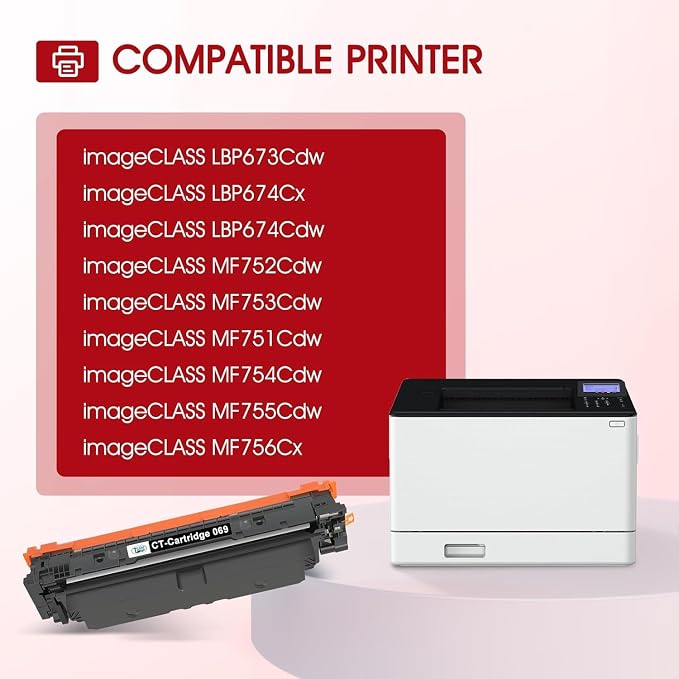 069 Toner Cartridge Set 069H MF753Cdw MF751Cdw LBP674C MF750C Series | Compatible for Canon Color imageCLASS MF 753Cdw MF752Cdw LBP674Cdw LBP674Cx LBP673Cdw MF756Cx Printer (B/C/Y/M, 4 Pack)