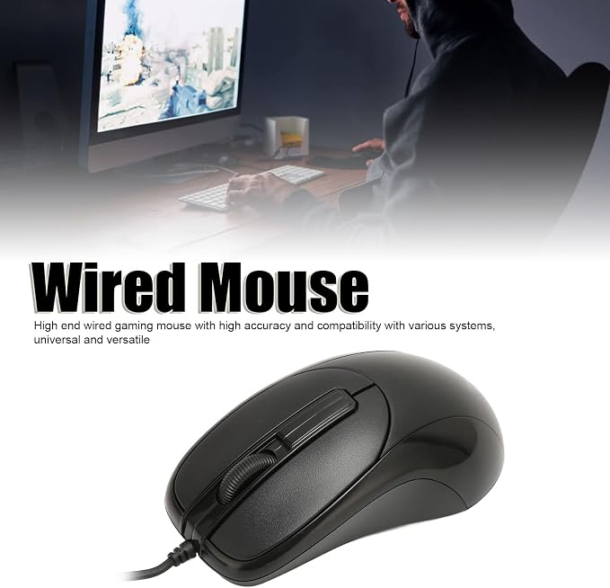 Sanpyl Round Port Optical Mouse, Wired 3 Buttons High Accuracy Ergonomic with Interface for Old PC Desktop Office, 140cm Wired Mouse