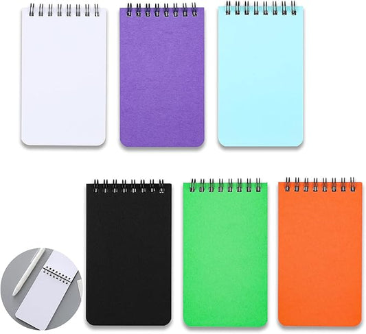 QiCheng Pocket Notebook Small Notepad Pocket Notepad Small Spiral Notebooks 3X5Inches (6-blank)
