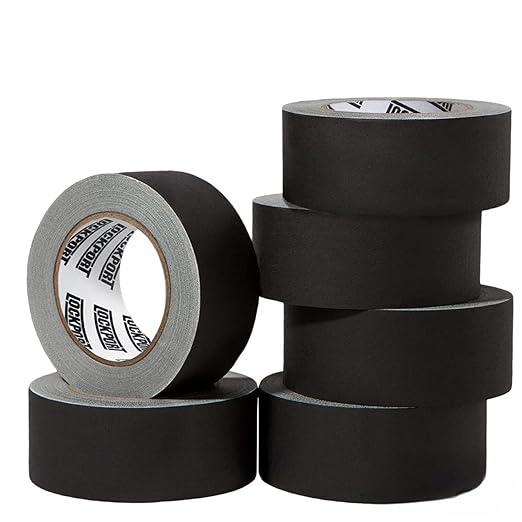 Lockport Black Gaffers Tape 2 inch x 30 Yards - 6 Pack Pro Black Gaff Tape - Value Pack - No Residue, Water Resistant, Non-Reflective, Easy Tear - Multipurpose