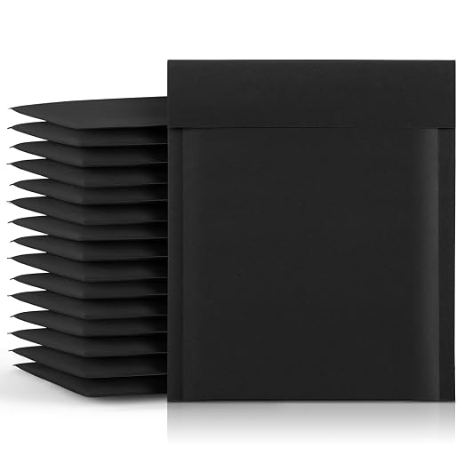 Fuxury Kraft Bubble Mailers 8.5x12 Inch 250 Pack Self Seal Padded Envelopes | Usable Size 8.5x11" Black Strong Adhesion Bubble Envelopes Waterproof Cushioned Padded Mailers Packaging for Small Business