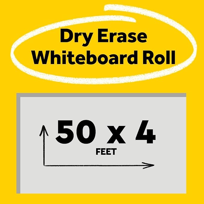 Post-it Dry Erase Surface, 50 ft x 4 ft, White Surface