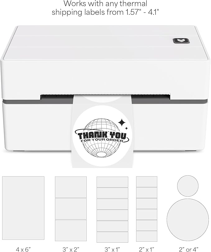 Core Innovations Bluetooth Thermal 4x6 Shipping Label Printer Bundle for Packages & Small Business - Android, iOS & Windows Compatible
