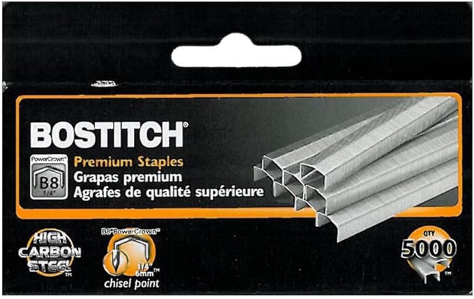 Value Pack of 6 Boxes Stanley Bostitch B8 PowerCrown Premium 1/4" Staples (STCRP21151/4)