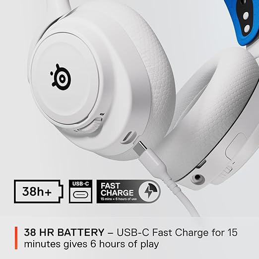 SteelSeries Arctis Nova 7P Wireless Multi-Platform Gaming Headset — Neodymium Magnetic Drivers — 2.4GHz + Bluetooth — 38Hr USB-C Battery — Gen2 AI Mic — PlayStation, PC, Switch, VR, Mobile - White