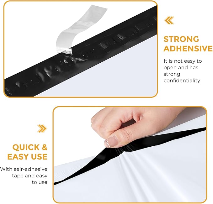 Metronic Poly Mailers 10X13 1000 Pack, Bulk Shipping Bags Heavy Duty Self Seal Waterproof Tear Weather Resistant Medium Mailing Envelopes, Packaging bags for Small Business, Boutique, Clothing, White