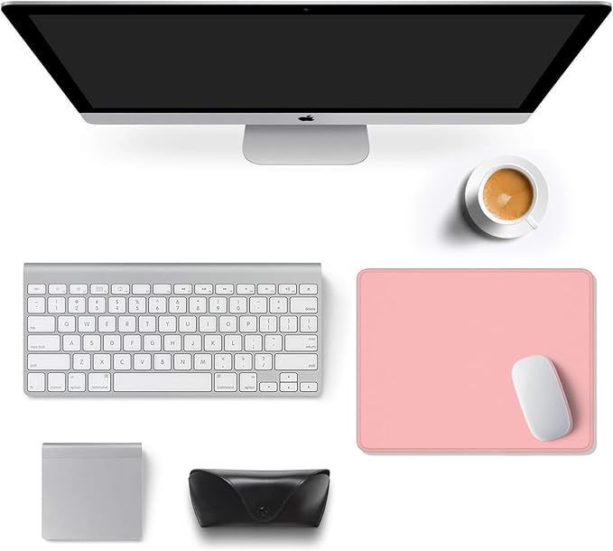 Auhoahsil Pink Mouse Pad, 12 x 10 Inch Square Mousepad, 3mm Thick Rubber Mouse Mat with Pretty Design, Premium-Textured Non-Slip for Gaming Work Office Wireless Mouse Men Women