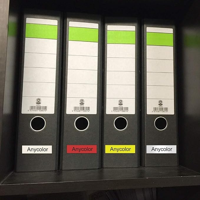 Anycolor 6-Pack Compatible with Brother P Touch TZe TZ Label Tape 12mm 0.47 | Laminated (White/Clear/Red/Blue/Yellow/Green) for Ptouch PT-D210 PT-H110 PT-D220 PTD400 PTD410 Label Maker