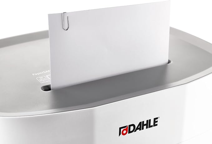 Dahle PaperSAFE PS 240 Paper Shredder, Oil Free, Jam Protection, Security Level P-4, 10 Sheet Max, Shreds CDs, Staples, Paper Clips & Credit Cards