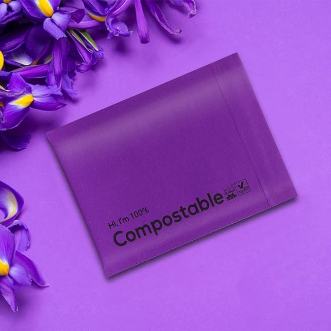 6x10 100% Biodegradable Bubble Mailers,25 Count Kraft Purple #0 Compostable Padded Packaging Wrap Envelopes Pouches Eco Friendly Self Seal Bags