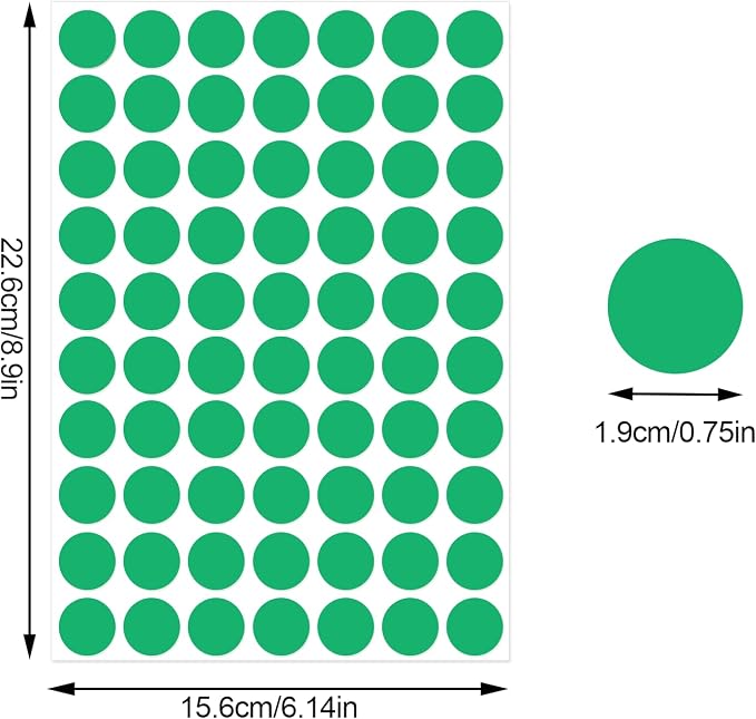 3500 Pieces Dot Stickers, 3/4 inch Green Coding Labels Circle, Circle Stickers, Price Stickers, Dot Stickers for Office Classroom Student（Green）