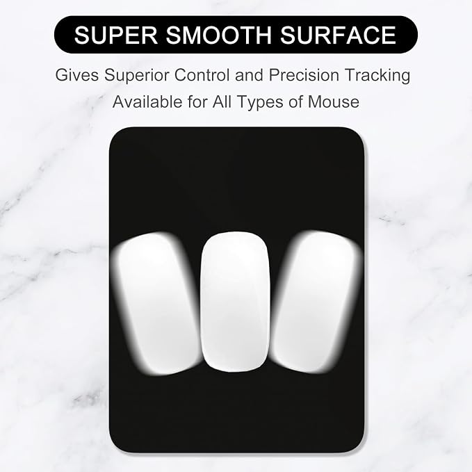 Hsurbtra Mouse Pad, Premium-Textured Square Mousepad 7 x 9 Inch, Thick 3 mm Anti-Slip Waterproof Rubber Pretty Cute Computer Mat for Office Gaming Laptop Women Kids Jet Black