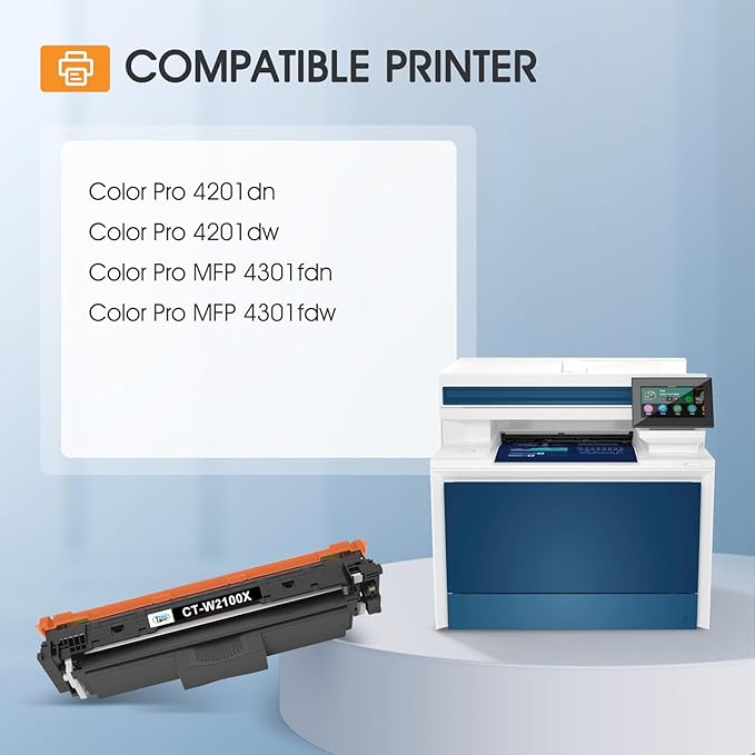 210X Toner Cartridges 4 Pack 4301fdw 4301 Compatible for HP 210X 210A 210 Toner Cartridges for HP Color LaserJet Pro MFP 4301fdw 4301fdn Pro 4201dw 4201dn W2100A W2100X Printer (with Chip)