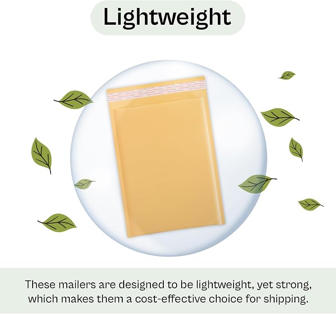 PSBM #5 100 PCS 10.5 x 16 Inch Kraft Bubble Mailers, Yellow Padded Envelopes, Self-Sealing Peel-Off Strip, Ideal for Shipping CD, DVD, Jewelry, Photos, Magazine, Books, Clothes and More