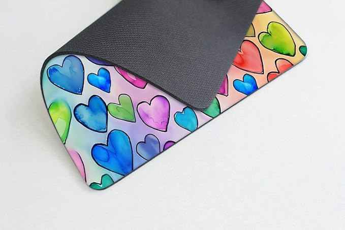 Colorful Heart Lovely Cute Pink Mouse pad Customized Mousepad Non-Slip Rubber Base Mouse Pads for Computers Laptop Office Desk Accessories Mouse pad