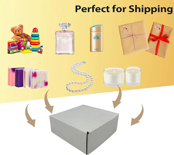 Small Shipping Boxes 5x5x2, Set of 25, White Corrugated Cardboard Box Mailer (YD552-25W)