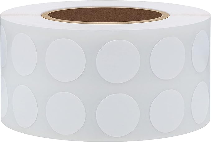 Hybsk 2000pcs White Circle Color Coding Dot Stickers Small Round Semi Gloss Paper Stickers Adhesive Label (1/2 inch)
