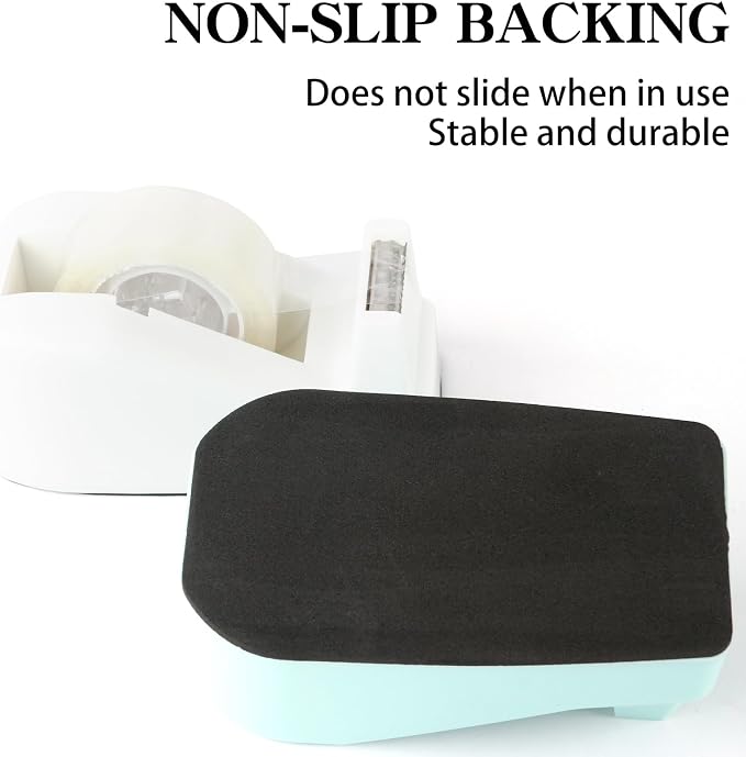 Desktop Tape Dispenser with Nonskid Base,Includes 12Rolls of Tape | [Green] [Transparent Tape (0.71” x 1000” Per Roll)] [Heavy-Duty Non-Slip Office Tape Dispenser for Home, Office]