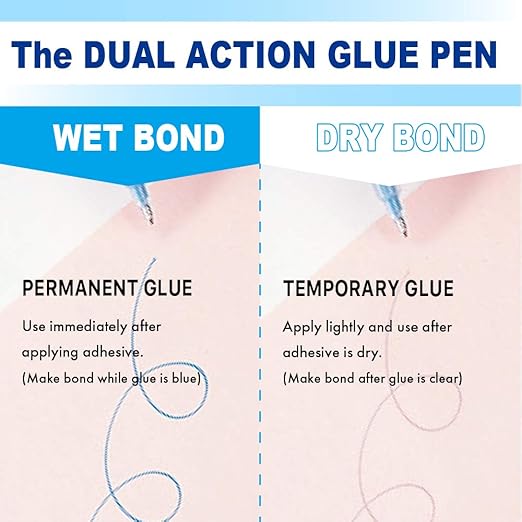Kuretake Zig 2 Way Glue Pen, 2mm Fine Tip, 3 pcs Set, Adhesive for Professional,Artists, Crafting, Scrapbooking, Gift Card, Made in Japan