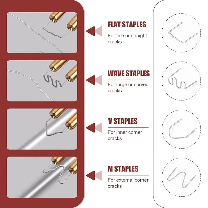 DLronwey Plastic Welding Staples 3000 pcs,6 Types Hot Staples for Decoration,Auto Repair,Architectural Modelling,Toy Manufacturing,Etc.
