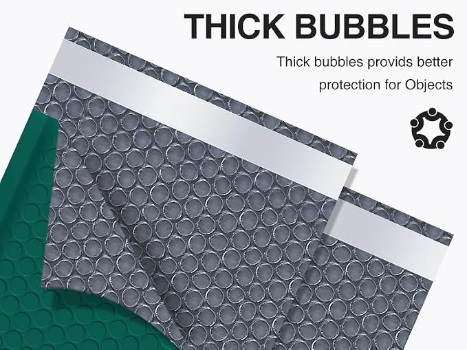 UCGOU Bubble Mailers 5x8.6" Usable Size 5x7" Padded Envelope Green 100 Pack | Waterproof Lightweight Mailing Packages,Opaque Self Seal Adhesive Boutique Padded Shipping Bags for Jewelry Makeup Supplier