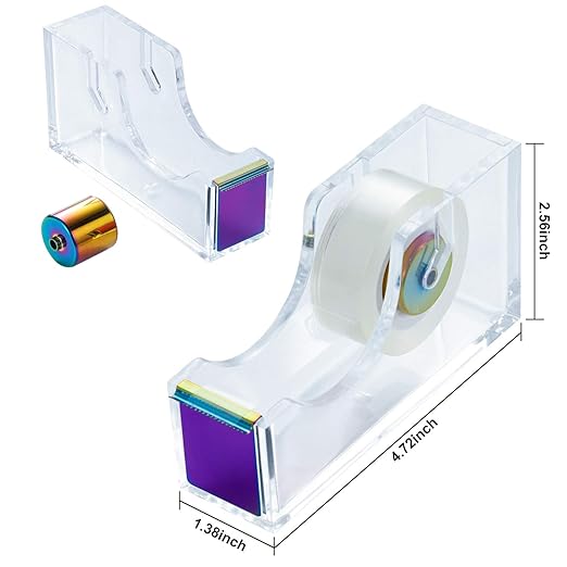 Dream Color Acrylic Stapler Set,Desk Stapler,Office and Home Stapler,Students Stapler,Tape Dispenser,Stapler Remover,Free 1000pcs 26/6 Staples——Multicolor