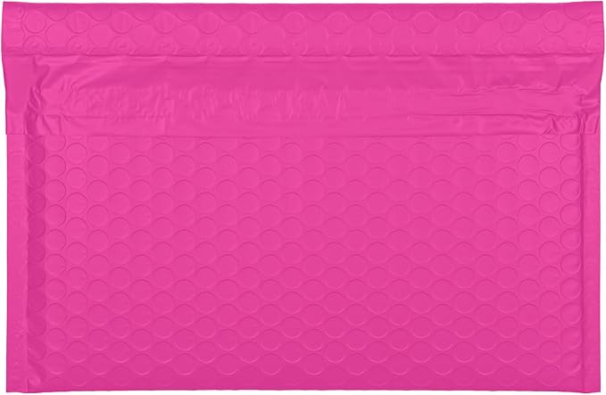 Pink Side-Loading Bubble Mailers 10 x 7 Inches,Self-Seal Padded Mailing Envelopes, Pack of 27