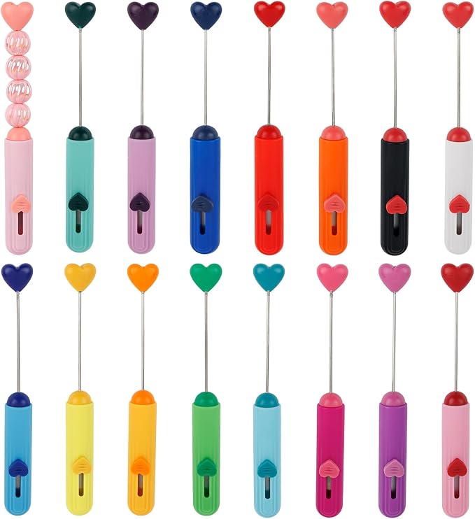 16 Pack Beadable Letter Openers Blanks Heart Metal | Beaded Envelope Opener for Slitter Mail 16 Colors
