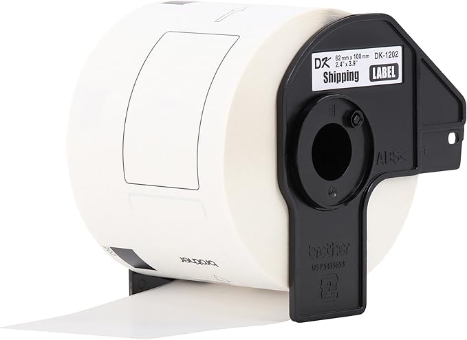 Brother Genuine DK-1202 Die-Cut Shipping Paper Labels, Long Lasting Reliability, 300 Labels Per Roll, (1) Roll per Box