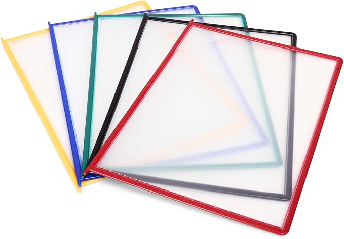 Tarifold Wall Mount Reference System, 10 Easy-Load Pockets, Assorted Colors | 10 Double-Sided Polypropylene Pockets, Holds 20 Letter-Size Sheets, Sturdy Wall-Mount Bracket, Quick and Easy to Install