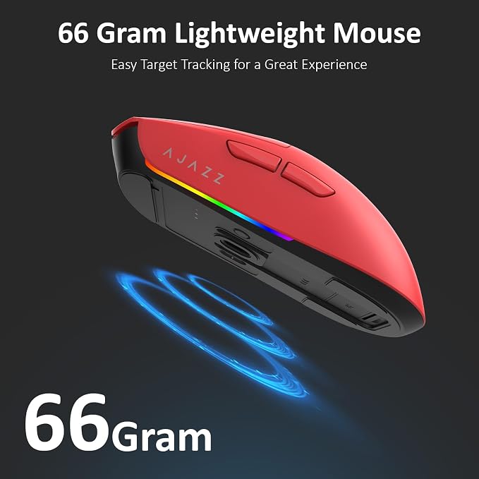 AJ139 V2 MC Wireless Gaming Mouse 2.4G Wired/Bluetooth | RGB Magnetic Charging Dock | Lightweight Design | 12K DPI | 500mAh Battery | PAW3311 Sensor | 5 Programmable Buttons, Compatible with PC/Mac