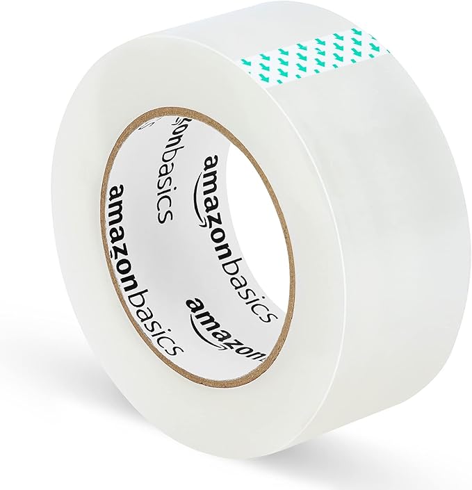 Amazon Basics Strong Adhesive Packing Tape for Moving Boxes, Shipping and Sealing, Clear, 1.88" x 109 Yards, 6-Pack, Total 654 Yards